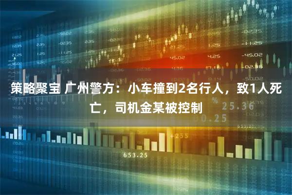 策略聚宝 广州警方：小车撞到2名行人，致1人死亡，司机金某被控制